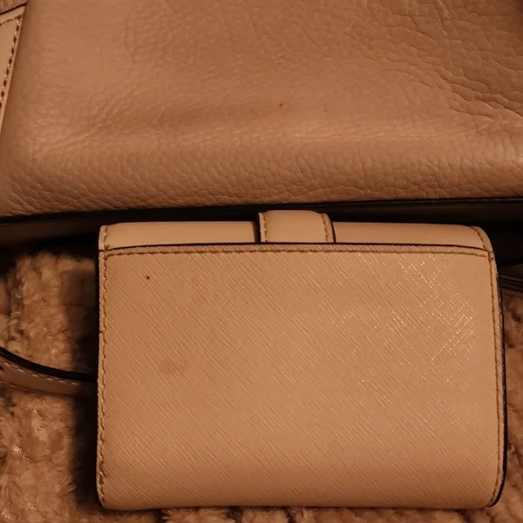 Michael Kors Beige Leather Backpack and Wallet - Picture 2 of 2